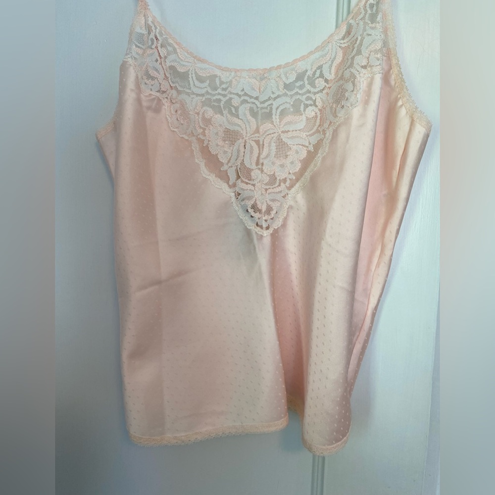 Vintage satin and lace camisole in pink size small